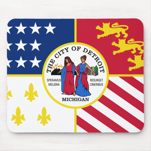 Flag Detroit, Michigan Mouse Pad Mousepad (Vorne)