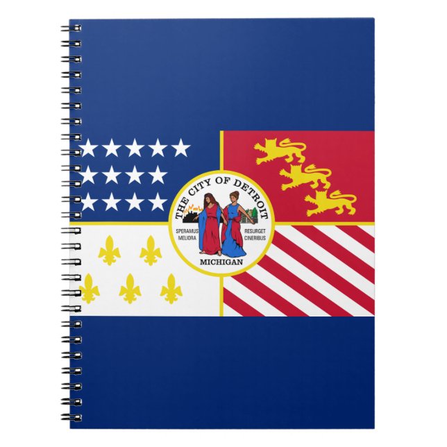 Flag Detroit, Michigan-Notebook Notizblock (Vorderseite)