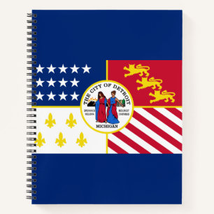 Flag Detroit, Michigan-Notebook Notizbuch