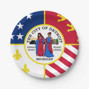 Flag Detroit, Michigan Paper Teller