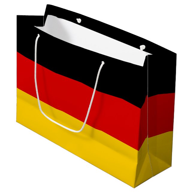 Flag Deutschland Schwarz Rot Gold Patriotische Far Große Geschenktüte (Vorderseite Schrägansicht)