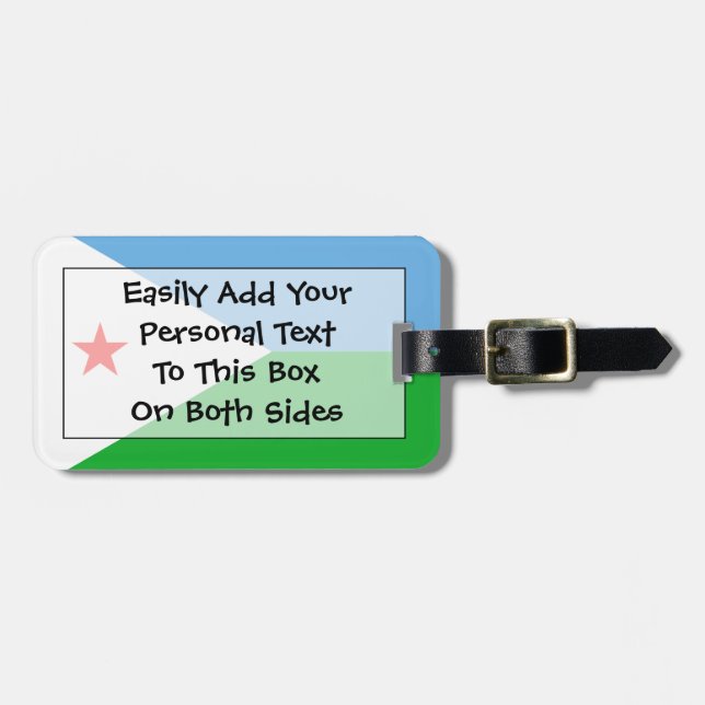 Flag Djibouti Easy ID Personal Gepäckanhänger (Vorderseite horizontal)