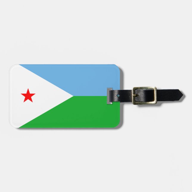 Flag Djibouti Easy ID Personal Gepäckanhänger (Vorderseite horizontal)