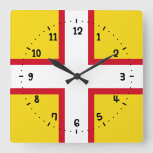 Flag Dorset Square Wall Clock Quadratische Wanduhr