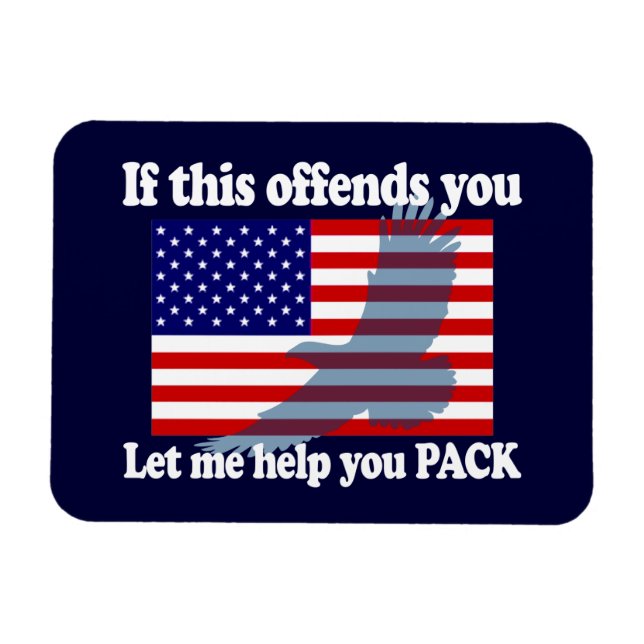 Flag & Eagle Patriot - USA-Flagge Magnet (Horizontal)