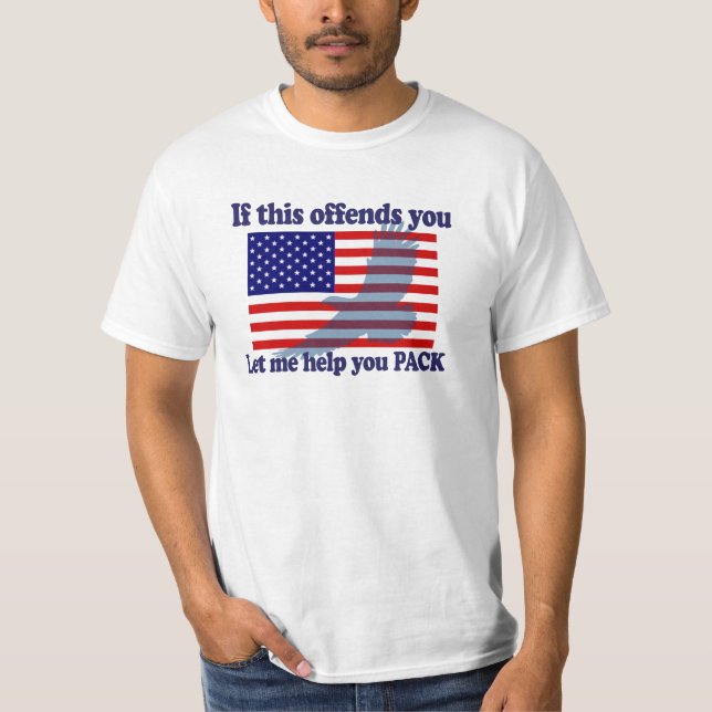 Flag & Eagle Patriot - USA-Flagge T-Shirt (Vorderseite)