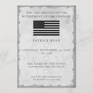 Flag EMS EMT Retirement Party mit dünner weißer Li Einladung