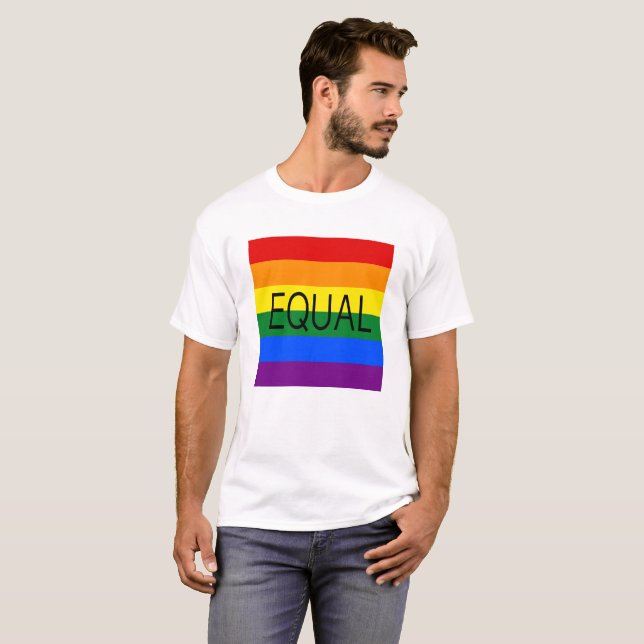 Flag EQUAL Gay Pride T-Shirt (Vorne ganz)