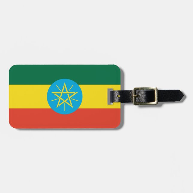 Flag Ethiopia Easy ID Personal Gepäckanhänger (Vorderseite horizontal)