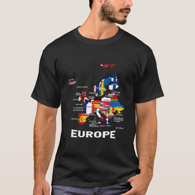 "Flag Europe Flags Map Europe" T-Shirt (Vorderseite)