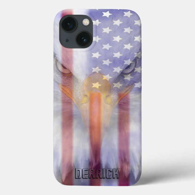 Flag | Faded Eagle | PERSONALISIERT Case-Mate iPhone Hülle (Rückseite)