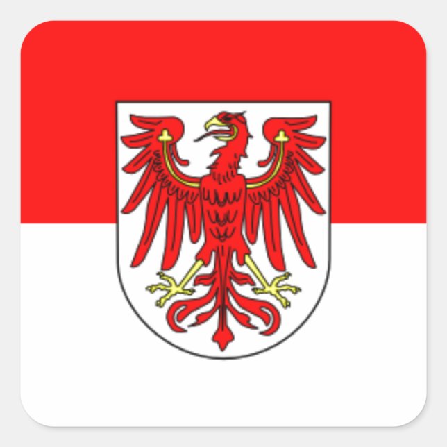 Flag - Fahne - Deutschland - Brandenburg Quadratischer Aufkleber (Vorderseite)