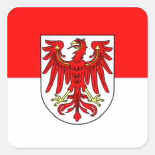 Flag - Fahne - Deutschland - Brandenburg Quadratischer Aufkleber