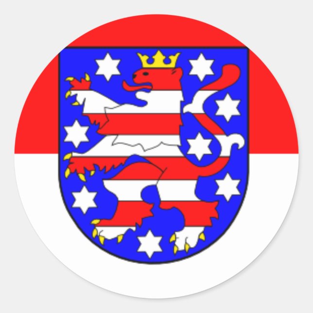 Flag - Fahne Deutschland Thüringen Runder Aufkleber (Vorderseite)