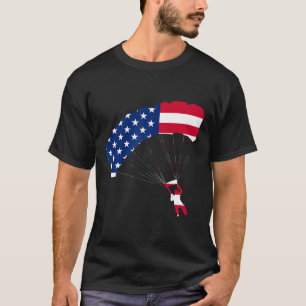 Flag Fallschirmspringen Vintage Parachuting Sky Di T-Shirt