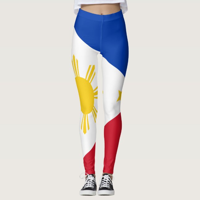 Flag Filipino Flag Philippinen Leggings (Vorderseite)
