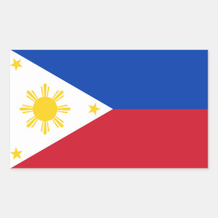 Flag Filipino Flag Philippinen Rechteckiger Aufkleber