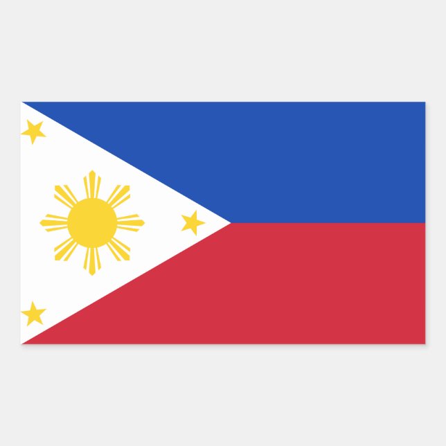 Flag Filipino Flag Philippinen Rechteckiger Aufkleber (Vorderseite)