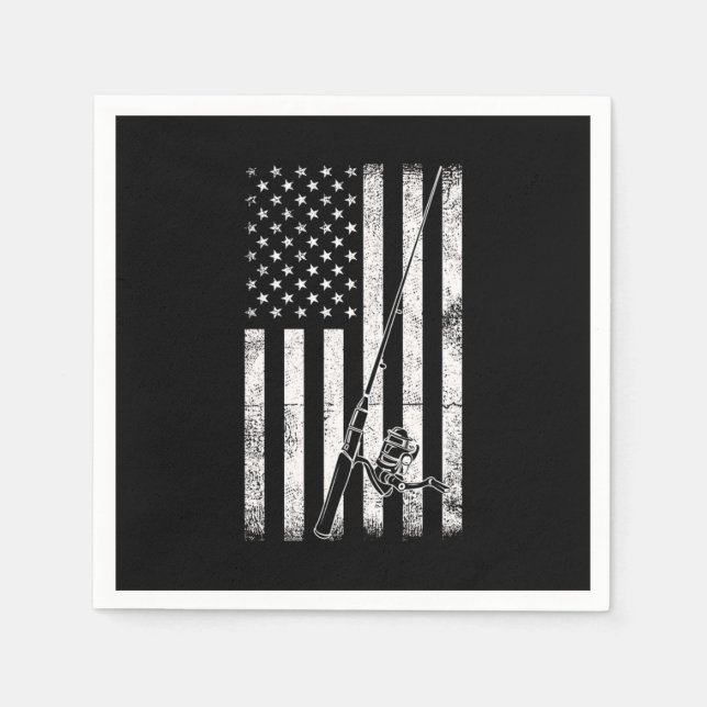 Flag Fishing Rod Hobby Fun Fishing Sea Ocean Gift Serviette (Vorderseite)