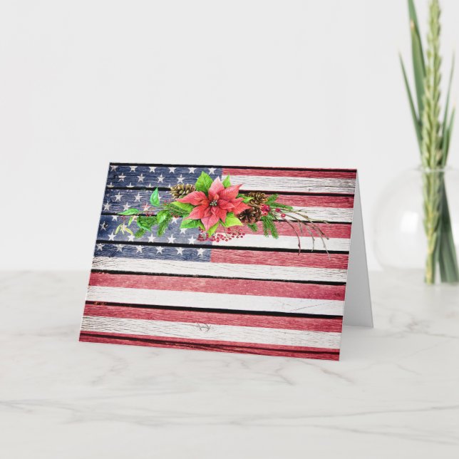 Flag "Flag American Wood Image" für Weihnachten un (Vorderseite)