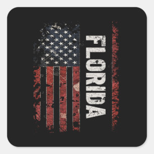 Flag Florida USA Quadratischer Aufkleber
