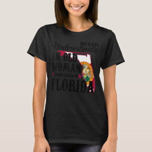 Flag Florida Zuhause Alte Frau Flo Grown T-Shirt