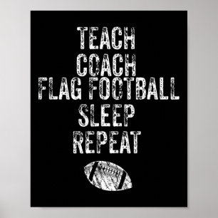 Flag Football Coach Lehrer Funny Sports Team Poster