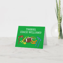 Flag Football Coach Personalisiert Dankeskarte