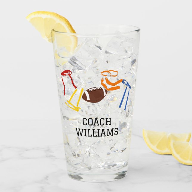 Flag Football Coach Player Personalisiert Glas (Vorderseite Ice)