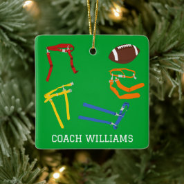 Flag Football Coach Player Personalisiert Keramikornament