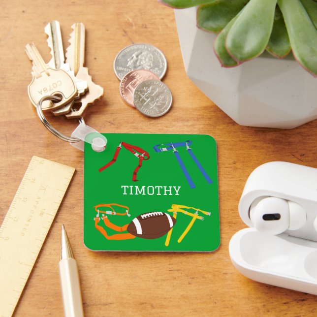 Flag Football Coach Player Personalisiert Schlüsselanhänger (Schreibtisch)