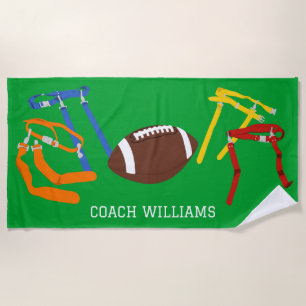 Flag Football Coach Player Personalisiert Strandtuch