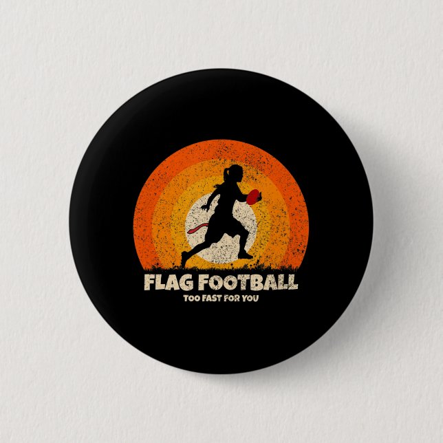 Flag Football Girl Women Schnell für Sie auf Flag  Button (Vorderseite)