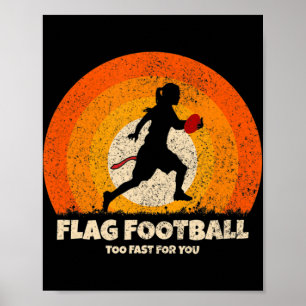 Flag Football Girl Women Schnell für Sie auf Flag Poster