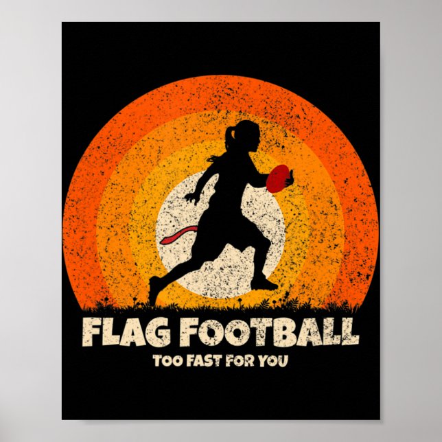 Flag Football Girl Women Schnell für Sie auf Flag  Poster (Vorne)