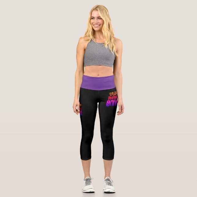 Flag Football Is My Life  Capri Leggings (Vorderseite)