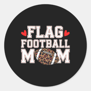 Flag Football Mama Funny Flag Football Player Mama Runder Aufkleber