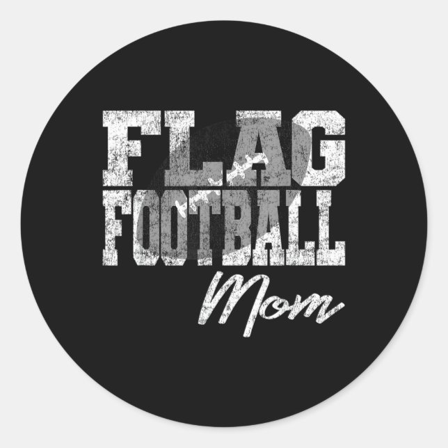 Flag Football Mama Runder Aufkleber (Vorderseite)
