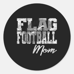 Flag Football Mama Runder Aufkleber