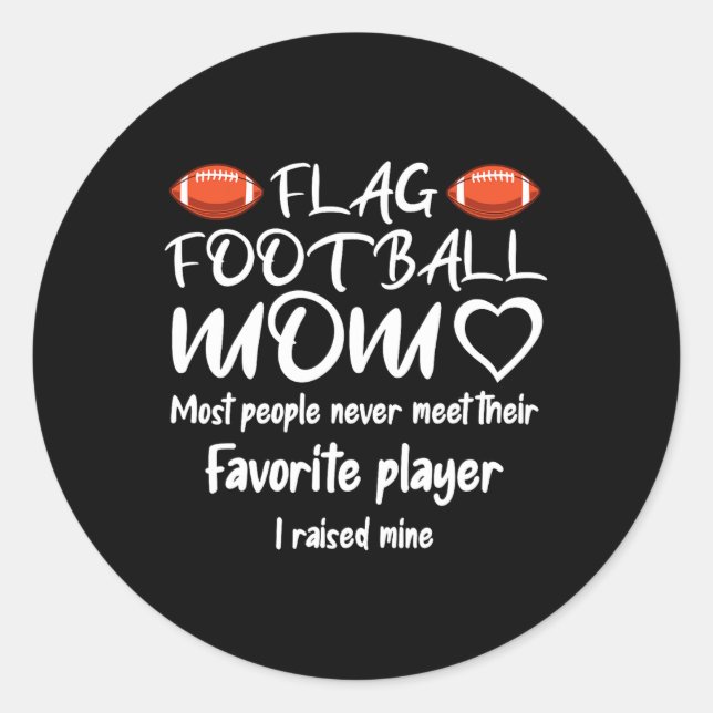Flag Football Mama Runder Aufkleber (Vorderseite)