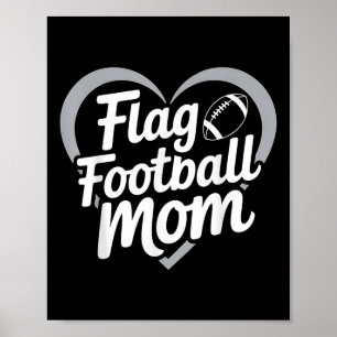 Flag Football Mutter Herz Spiel Sport Fan Unterstü Poster