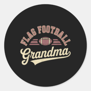 Flag Football Oma Design Runder Aufkleber