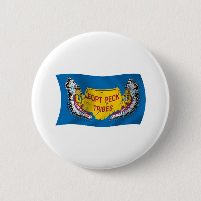 Flag Fort Peck Assiniboine Button (Vorderseite)
