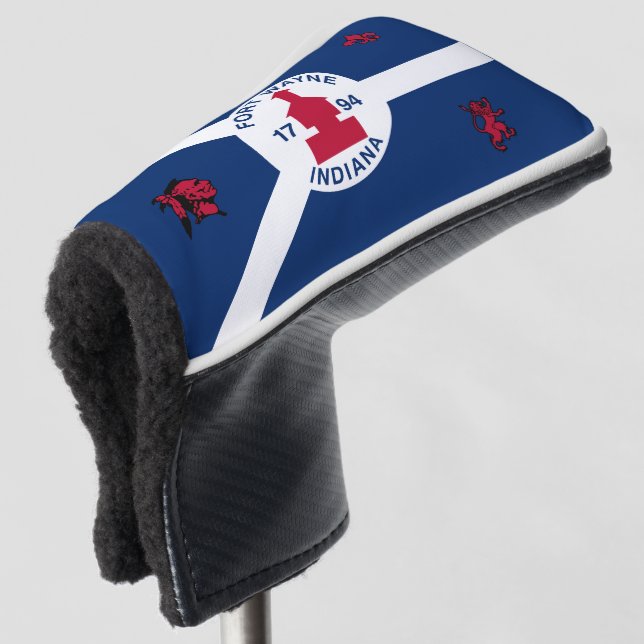 Flag Fort Wayne, Indiana Golf Head Cover Headcover (3/4 Vorderseite)