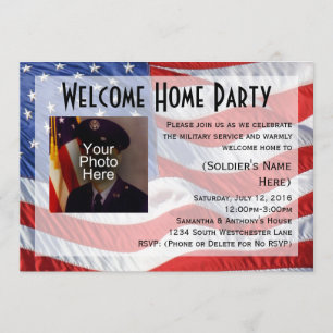 Flag/Foto Militärische willkommene Zuhause Party E Einladung