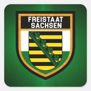 Flag Freistaat Sachsen Quadratischer Aufkleber