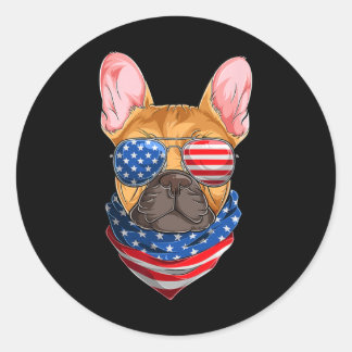 Flag French Bulldog S Runder Aufkleber