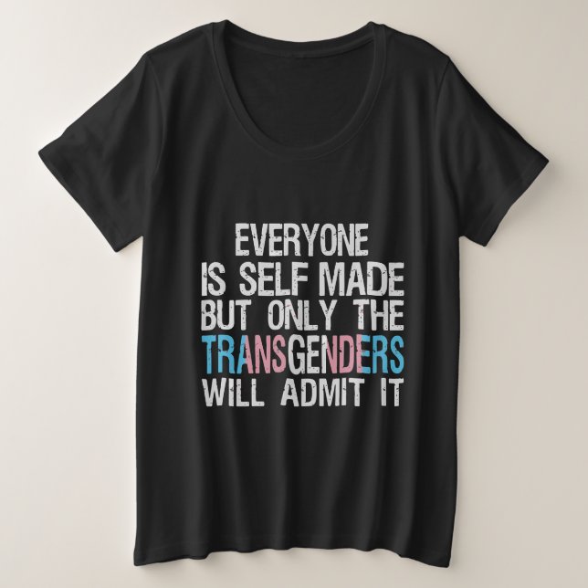 Flag FTM für selbstgemachte Transgender Man LGBT T Große Größe T-Shirt (Design vorne)