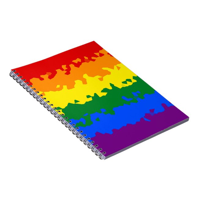 Flag Funky Boho Abstrakt Gay Rainbow Mosaic Pride Notizblock (Rechte Seite)