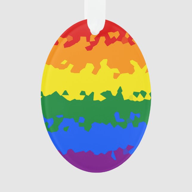 Flag Funky Boho Abstrakt Gay Rainbow Mosaic Pride Ornament (Vorderseite)